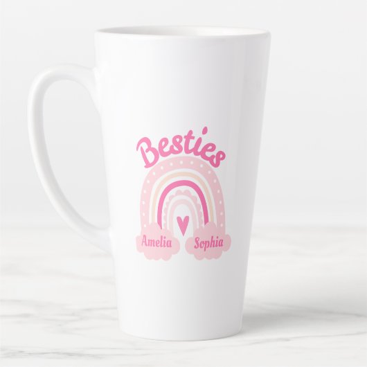 Beste vrienden aangepaste foto & naam latte mok (Links)