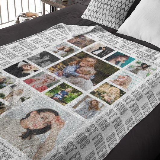 Beste Vrienden Aangepaste Fotocollage Fleece Deken
