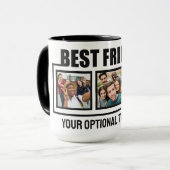 Beste vrienden, aangepaste foto's en tekst mok (Voorkant links)