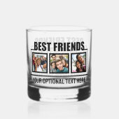 Beste vrienden, aangepaste foto's en tekst whisky glas (Voorkant)