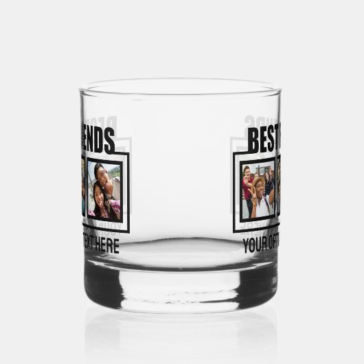 Beste vrienden, aangepaste foto's en tekst whisky glas (Rechts)