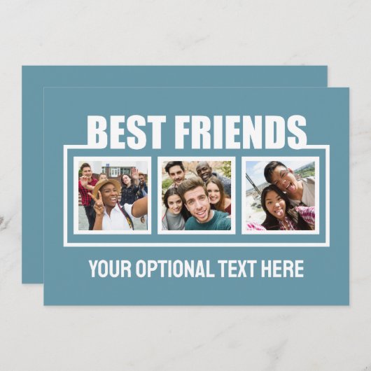 Beste vrienden, aangepaste foto's, tekst en kleur (Voorkant / Achterkant)