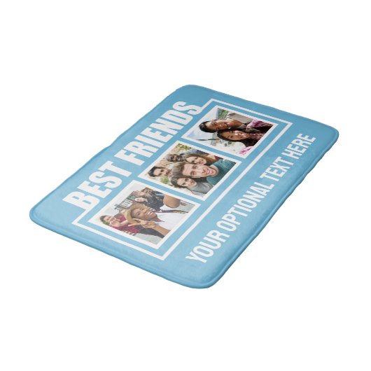 Beste vrienden, aangepaste foto's, tekst en kleur badmat (Gekanteld)