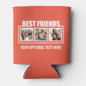 Beste vrienden, aangepaste foto's, tekst en kleur blikjeskoeler (Voorkant)