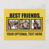 Beste vrienden, aangepaste foto's, tekst en kleur briefkaart (Voorkant)