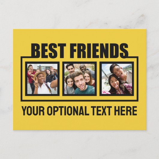 Beste vrienden, aangepaste foto's, tekst en kleur briefkaart (Voorkant)