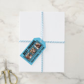 Beste vrienden, aangepaste foto's, tekst en kleur cadeaulabel (Met Touw)