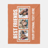 Beste vrienden, aangepaste foto's, tekst en kleur fleece deken (Voorkant)