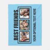 Beste vrienden, aangepaste foto's, tekst en kleur fleece deken (Voorkant)