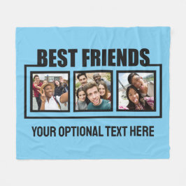 Beste vrienden, aangepaste foto's, tekst en kleur fleece deken