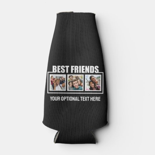 Beste vrienden, aangepaste foto's, tekst en kleur flesjeskoeler (Voorkant)