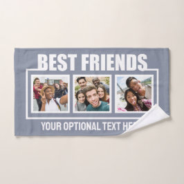 Beste vrienden, aangepaste foto's, tekst en kleur handdoek