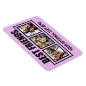 Beste vrienden, aangepaste foto's, tekst en kleur magneet (Rechterzijde)