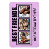 Beste vrienden, aangepaste foto's, tekst en kleur magneet (Verticaal)