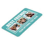 Beste vrienden, aangepaste foto's, tekst en kleur magneet (Linkerzijde)