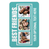 Beste vrienden, aangepaste foto's, tekst en kleur magneet (Verticaal)
