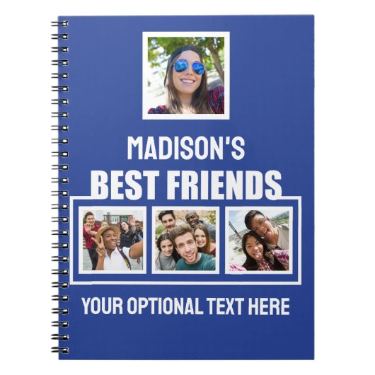 Beste vrienden, aangepaste foto's, tekst en kleur notitieboek (Voorkant)