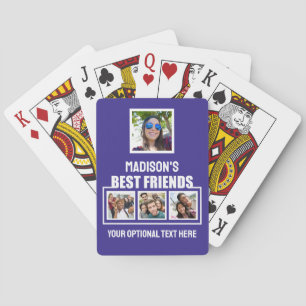 Beste vrienden, aangepaste foto's, tekst en kleur pokerkaarten