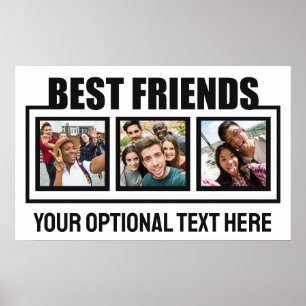 Beste vrienden, aangepaste foto's, tekst en kleur poster