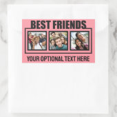 Beste vrienden, aangepaste foto's, tekst en kleur rechthoekige sticker (Tas)