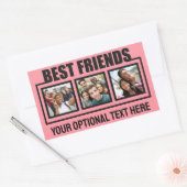 Beste vrienden, aangepaste foto's, tekst en kleur rechthoekige sticker (Envelop)