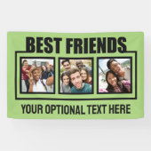 Beste vrienden, aangepaste foto's, tekst en kleur spandoek (Horizontaal)