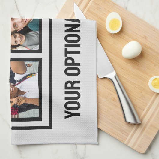 Beste vrienden, aangepaste foto's, tekst en kleur theedoek (Quarter Fold)