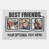 Beste vrienden, aangepaste foto's, tekst en kleur theedoek (Horizontaal)