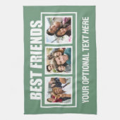 Beste vrienden, aangepaste foto's, tekst en kleur theedoek (Verticaal)