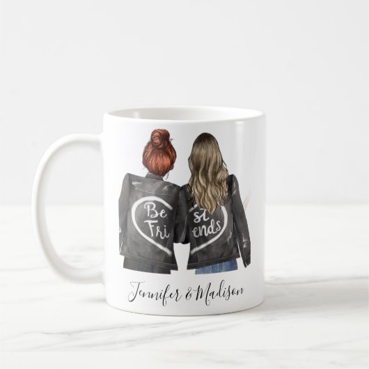Beste Vrienden Aangepaste Haar BFF Beste Vriendinn Koffiemok (Links)