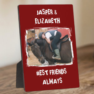 Beste vrienden altijd paard foto bordeauxrood en w fotoplaat
