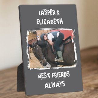 Beste vrienden altijd paard foto grijs en wit fotoplaat