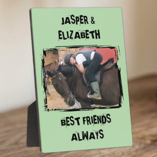 Beste vrienden altijd paard foto groen en zwart fotoplaat