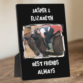 Beste vrienden altijd paard foto zwart en wit fotoplaat