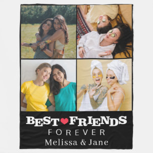 beste vrienden altijd schattig 4 foto's collage Bl Fleece Deken