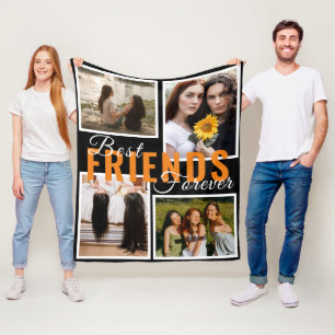 beste vrienden altijd schattig 4 foto's collage Bl Fleece Deken
