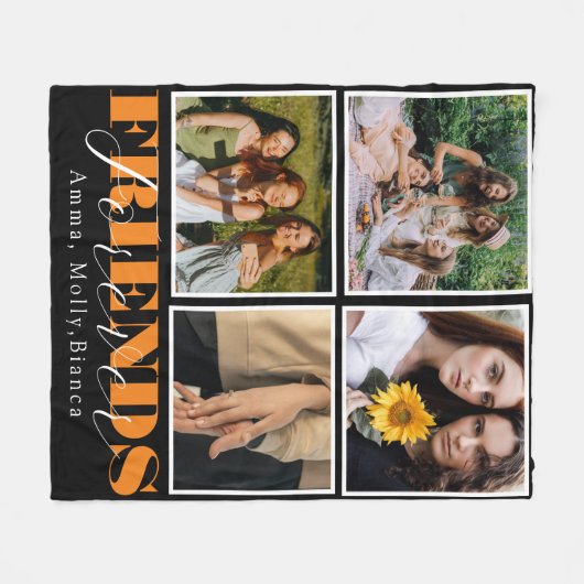 beste vrienden altijd schattig 4 foto's collage Bl Fleece Deken (Voorkant (Horizontaal))