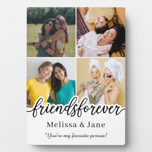 beste vrienden altijd schattig 4 foto's collage Bl Fotoplaat (voorkant)