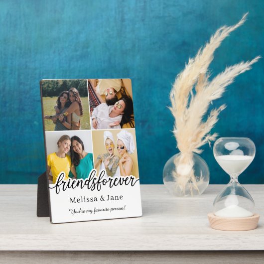 beste vrienden altijd schattig 4 foto's collage Bl Fotoplaat (Zijkant)