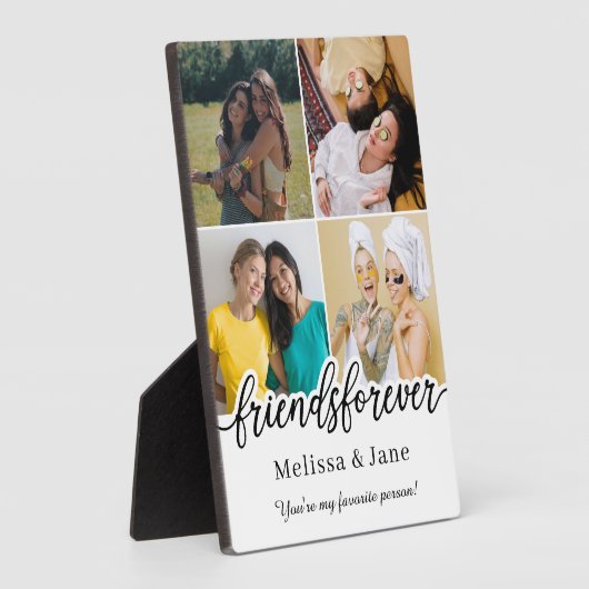beste vrienden altijd schattig 4 foto's collage Bl Fotoplaat (Zijkant)
