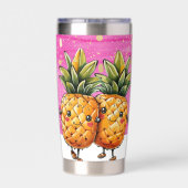 Beste Vrienden Ananas Kawaii Ananas Schattige Roze Geïsoleerde Drinkbeker (Achterkant)