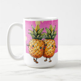 Beste Vrienden Ananas Kawaii Ananas Schattige Roze Koffiemok