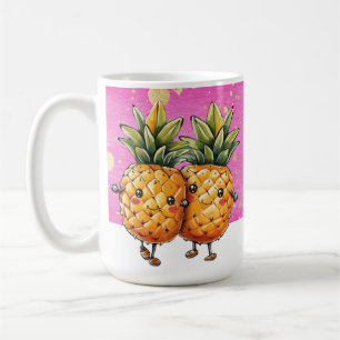 Beste Vrienden Ananas Kawaii Ananas Schattige Roze Koffiemok