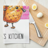 Beste Vrienden Ananas Kawaii Ananas Schattige Roze Theedoek (Quarter Fold)