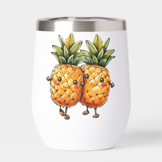 Beste Vrienden Ananas Kawaii Fruit Zomer (Achterkant)