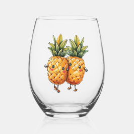 Beste Vrienden Ananas Kawaii Fruit Zomer Wijnglas Zonder Voet