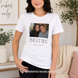 Beste Vrienden Beste Vriendin Hart Typografie Foto Tri-Blend Shirt