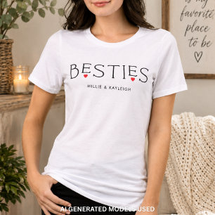 Beste Vrienden Beste Vriendin Hart Typografie Wit Tri-Blend Shirt