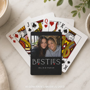 Beste Vrienden Beste Vriendin Hart Typografie Zwar Pokerkaarten