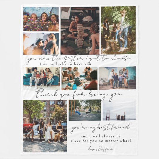 Beste vrienden | Bestie 10 Foto's en offerte Fleece Deken (Voorkant)